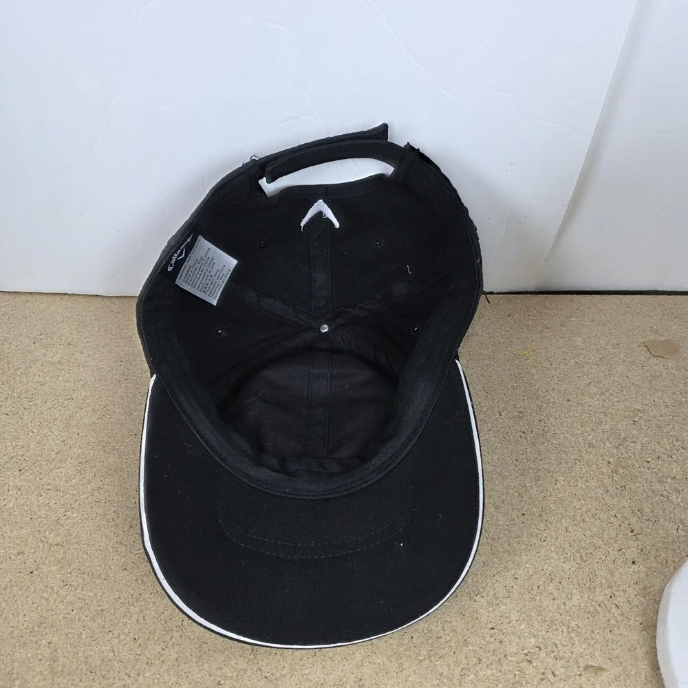 Callaway Odyssey Razr Black Pillbox Hat golfing Cotton tour‎ Black white